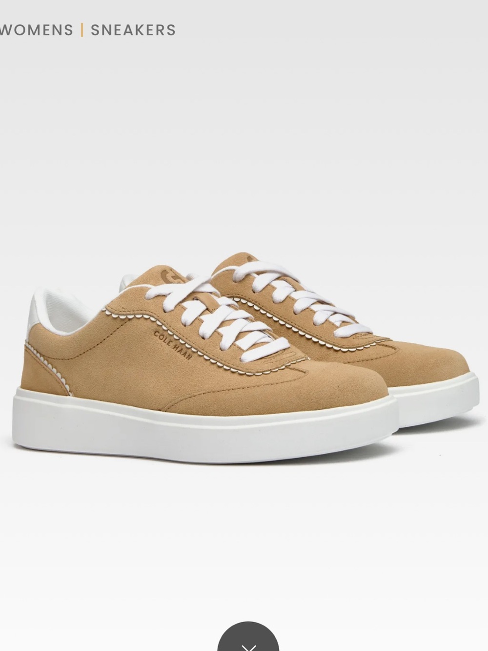 Cole Haan Arlowe Tan Suede Low-Top Sneakers with White Sole